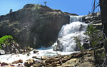 The first big drop is thundering Tuolumne Falls.