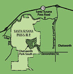 map of Santa Susana park in relation to Chatsworth Park South