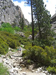 A narrow chute full of switchbacks is the final climb