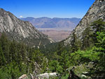 Looking back, a sliver of the last turn in the road up to Whitney Portal is visible center left