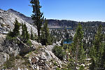 Breeze Lake (top) appears on the climb up to Fernandez Pass