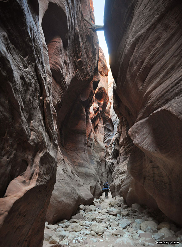 (opens in new window) Backpacking in Buckskin Gulch, near Wire Pass, Vermilion Cliffs/Paria Canyon Wilderness, June 2011