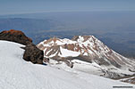 12,329' Shastina is a sub peak, but the 3rd highest in the Cascade range. You can see its clearly formed volcanic caldera